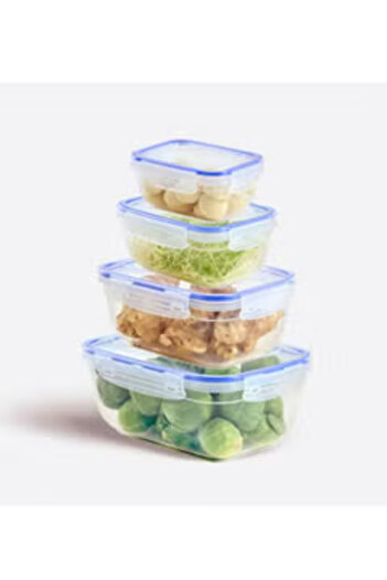 Dünya 4 Pcs Transparent Plastic Food Container Set