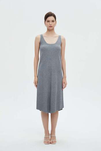 mica Simple Square Neck Midi Dress for Women