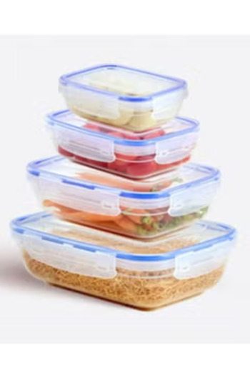 Dünya 4 Pcs Transparent Plastic Food Container Set