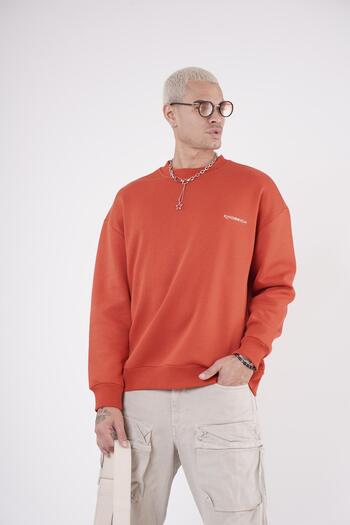 Butik TREND BIZ Λεπτομερής φούτερ Unisex με λαιμόκοψη με 3 νήματα