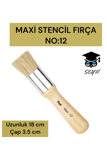 SEYFİKİRTASİYE 1 Pcs Maxi Stent Brush No:0 2 4 6 8 10 12 Numbers Natural Bristle Clam