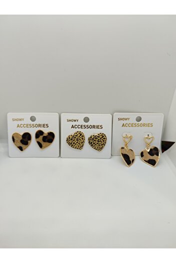 Onur Gümüş Leopard Pattern Trend Earrings