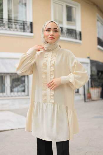 Lamazi Veil Dora Musilm - Linen Fabric Buttoned Women's Shirt