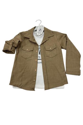 Esterella Linen Blend 2-Piece Shirt and T-Shirt Set