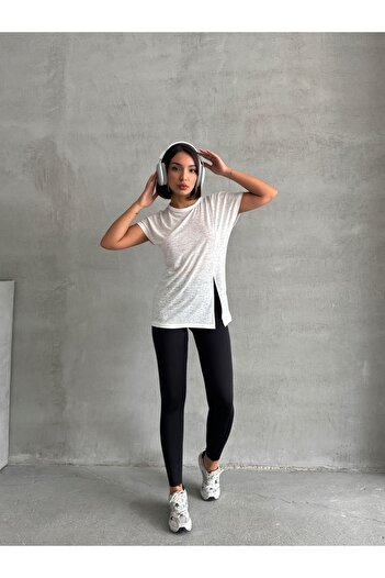 Miss Prova Soft Textured Side Slit T-Shirt - Missts2522