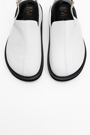 LuviShoes Laby White Skin Genuine Leather Women's Sandals