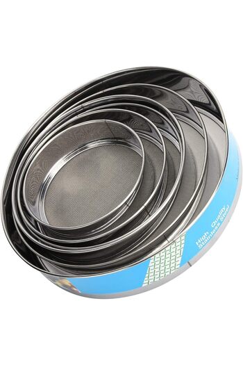 mastergold Stainless Steel Baking Flour Strainer Set 5 Sizes | Round Fine Mesh Strainer | Flour Sifter