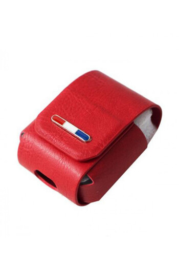 Generic Leather AirPods Protective Case Cover with Safety Ring RedCoverUnbrand