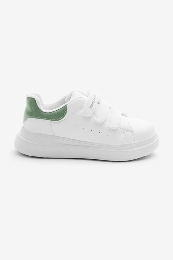Tonny Black Children's Unisex White Aqua Green Eva Faylon Sole Three Velcro Sneakers