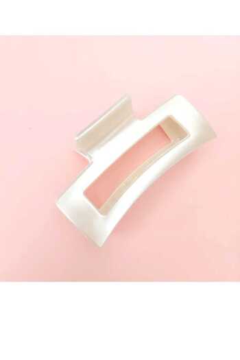 SEVRU Hair Clips Anti-Slip Tight Grip Rectangular - Latch Buckle Pearl Colored 1 Piece