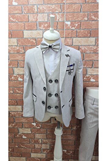 HAYTA Maldives Stone Color Dress and Vest Set for Children 5-14 Years Old