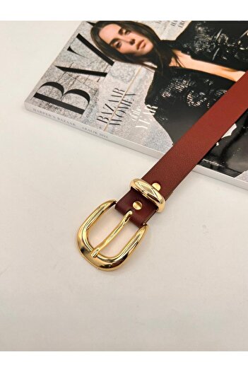 MODAM HİFA Basic Buckle Gold Women's Belt Trouser Belt Dress Belt Shirt Belt Jacket Belt