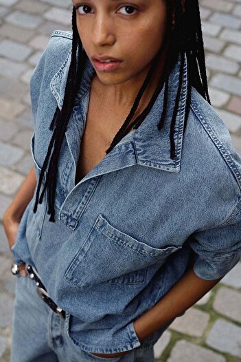 H&M Oversized popover denim shirt