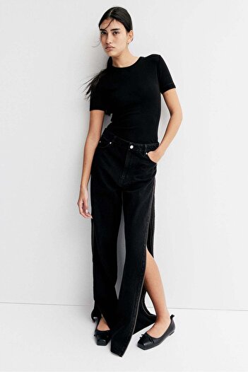 H&M Zip-detail denim trousers