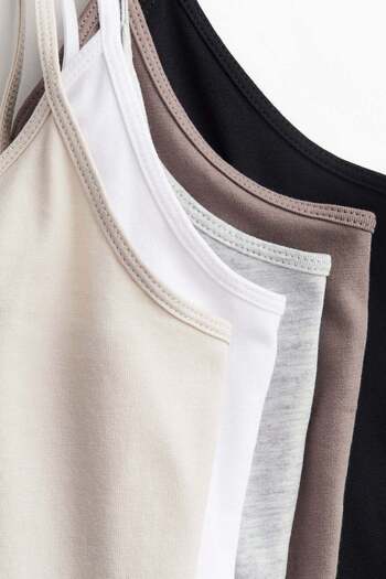 H&M مجموعة من 5 قمصان ذات أشرطة