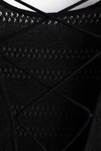 H&M Lacing-detail hole-knit dress
