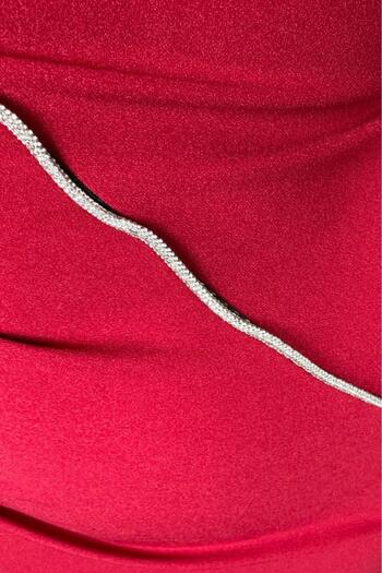 gesmoda G1288 Stone and Drape Detail Sleeveless Dress Red