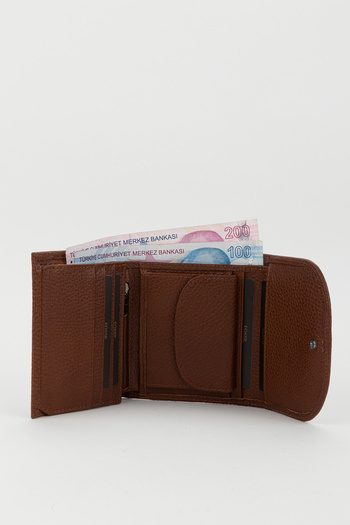 Fossil Boxed Genuine Leather Tan Small Size Multi-Compartment Women's Hand Portfolio Card Holder Wallet