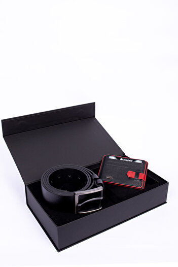 CENGİZ PAKEL Cengiz Pakel Genuine Leather Jeans Belt - Card Holder Set