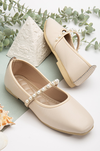Slipcat Women's Skin Pearl Ballerina Home and Outdoor Shoes