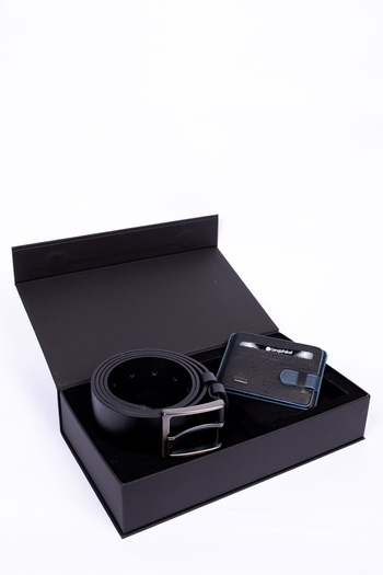 CENGİZ PAKEL Cengiz Pakel Genuine Leather Jeans Belt - Card Holder Set
