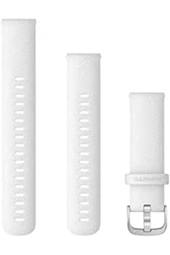 Garmin QUICK RELEASE BANDS (18 MM) WHITE WITH SILVER HARDWARE