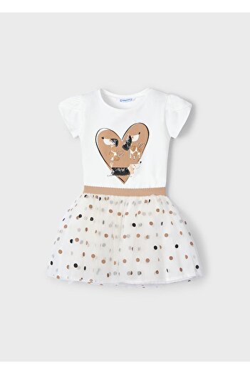 MAYORAL Heart Tutu Suit - Ecru