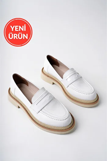 MARSHETTA Дамски мокасини Velora Model White Laced от естествена кожа - Ежедневни мокасини