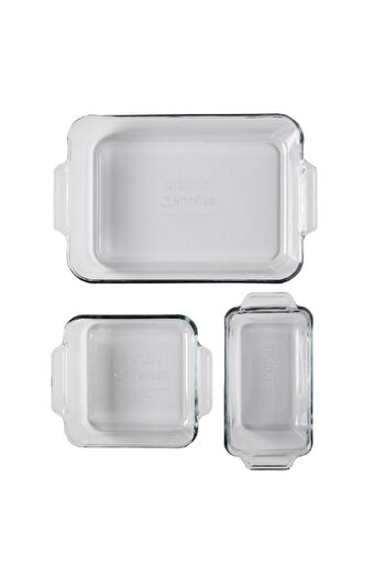 Anchor Hocking 3-Piece Oven Basics Dishwasher and Microwave Safe Roaster Set