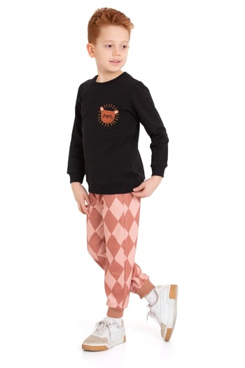 CiciTime Çocuk Modası Boy's Cat Embroidered Tracksuit Set