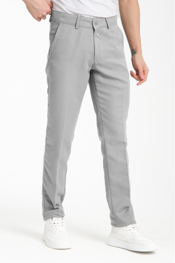 Varetta Men's Ecru Cotton Pocketed Summer Straight Linen Trousers