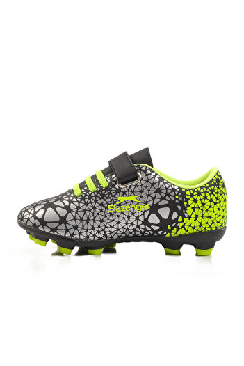 Slazenger Crystal F - Black-Green Children's Football Boots with Velcro