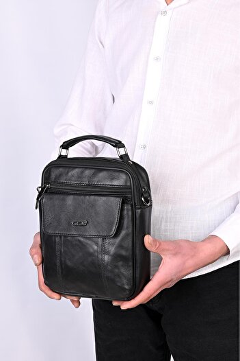 ÇÇS 31001 Model - Genuine Leather Black Long Handbag