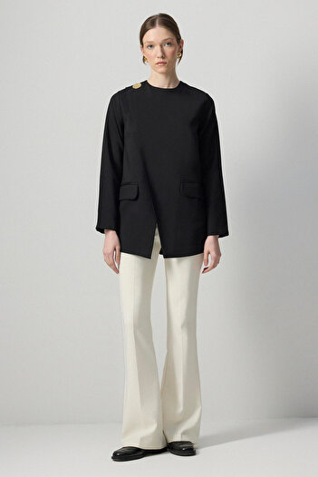 Touché Privé Asymetric Cut Crepe Tunic