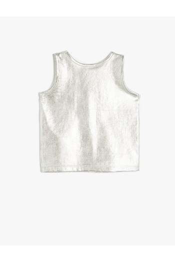 Koton Crew Neck Ribbed Sleeveless Shiny Crop Undershirt