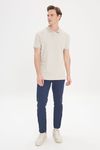 ALTINYILDIZ CLASSICS Men's Safari - 100% Cotton, Non-Curling Pique, Polo Collar, Slim Fit T-Shirt