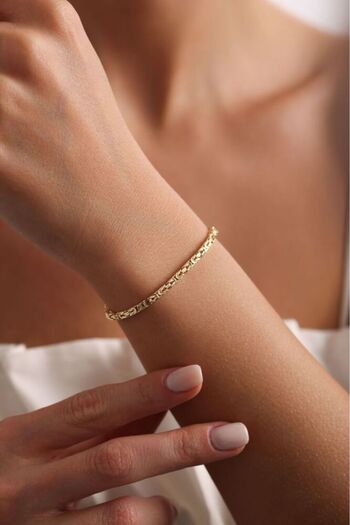 Sembol Gold Kral Bileklik Altın 3 mm