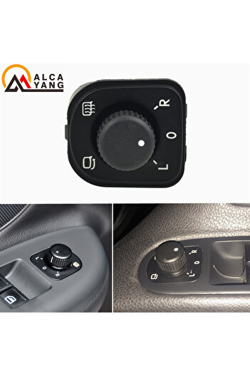 Choice مقبض ضبط مفتاح المرآة لسيارات فولكس فاجن جيتا جولف mk5 mk6 تيجوان CC باسات B6 B7 1K0959565J