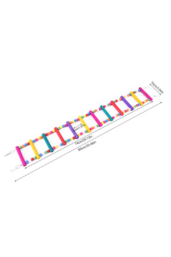 Choice Multicolor Multicolor Wood Hanging Climbing Ladder Toys 12 Step Ladders Colorful Bridge Swings for B