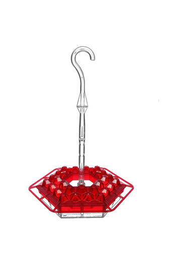 Choice One Size Red 1pc Wild Bird Feeder Hanging Hexagonal Bird Feeder With Hook Hummingbird Feeder Garden