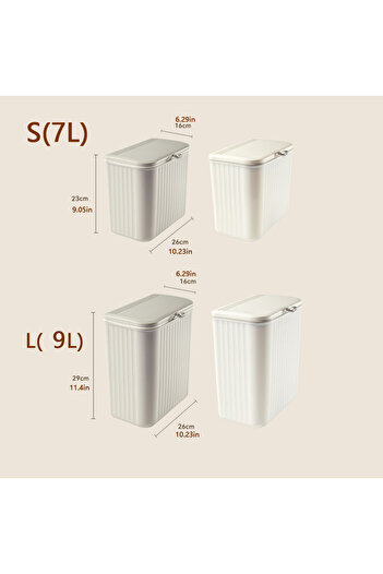 Choice 9L WHITE Kitchen Wall-mounted Trash Can, Household Kitchen Waste Storage Bin, Toilet Hanging Toilet