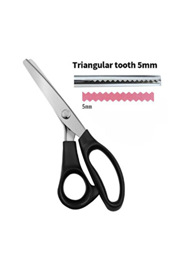 Choice Triangular 5mm Stainless Steel Pinking Scissors Triangle Arc Teeth Lace Cloth Crafts Dressmaking Zig