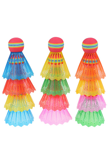 Choice 12 pcs 12 PCS Badminton EVA Rainbow Ball Head Nylon Badminton Feathers For Game Sport