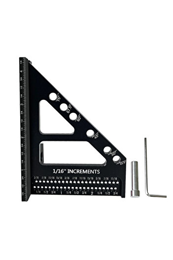 Choice1 black 3D Multi-Angle Measuring Ruler - Precision Woodworking Square Protractor 22.5-90 Degree and Mi