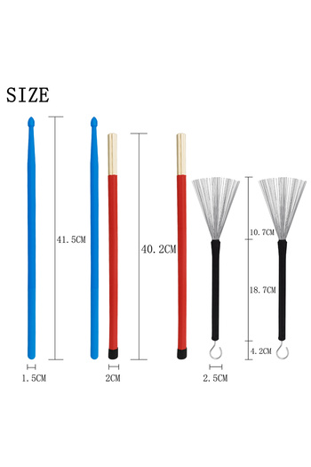 Choice Drum Brushes Sticks Set 1 Pair Drum Brushes Nylon Drumstick Drum Sets Brush And Bamboo Drumstick ...