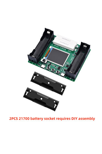 Choice1 2pcs 21700 18650/21700 Lithium Battery Capacity Tester Module High Precision Type-c Usb Lcd Digital