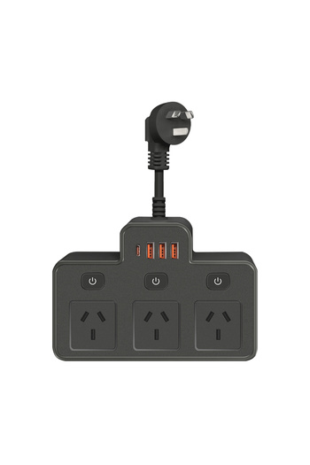 Choice AU Plug black Australia Power Strip AU Multitap Wall Mounted Independent Switch Power Socket With US