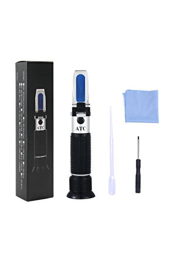 yieryi Carton Box 3-in-1 Grape Wine Refractometer 0-25% Alcohol 0-40% Brix 0-25°Baume' Tester Concentration