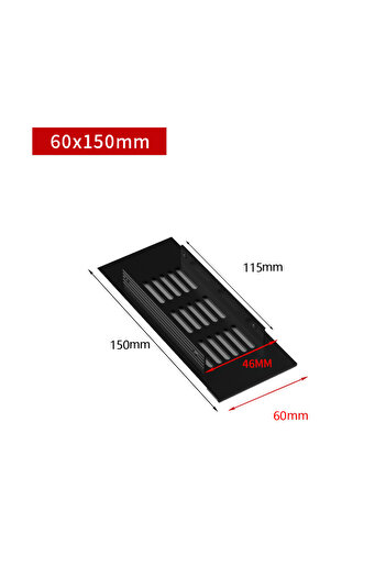 Choice 60 150mm 60mm Wide Vents Perforated Sheet Aluminum Alloy Air Vent Cabinet Wardrobe Ventilation Gri