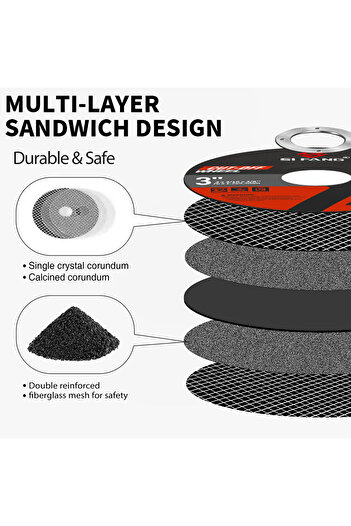 Choice SIFANG 15pcs 3inch Resin Cutting Disc Cut Off Wheel Angle Grinder Disc Slice Fiber Reinforced for...